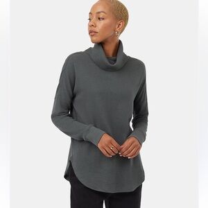 Tentree "Highwood" Dark Gray Waffle Thermal Turtleneck Long Sleeve Tee Top